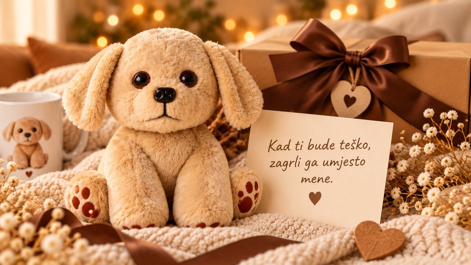 Cookie plišanac uz karticu s posvetom